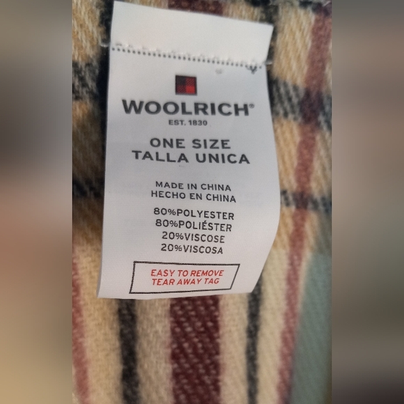 Woolrich One Size Womens Luxe Soft Warm Cozy Blanket Shawl Wrap Sienna Plaid - Picture 6 of 7